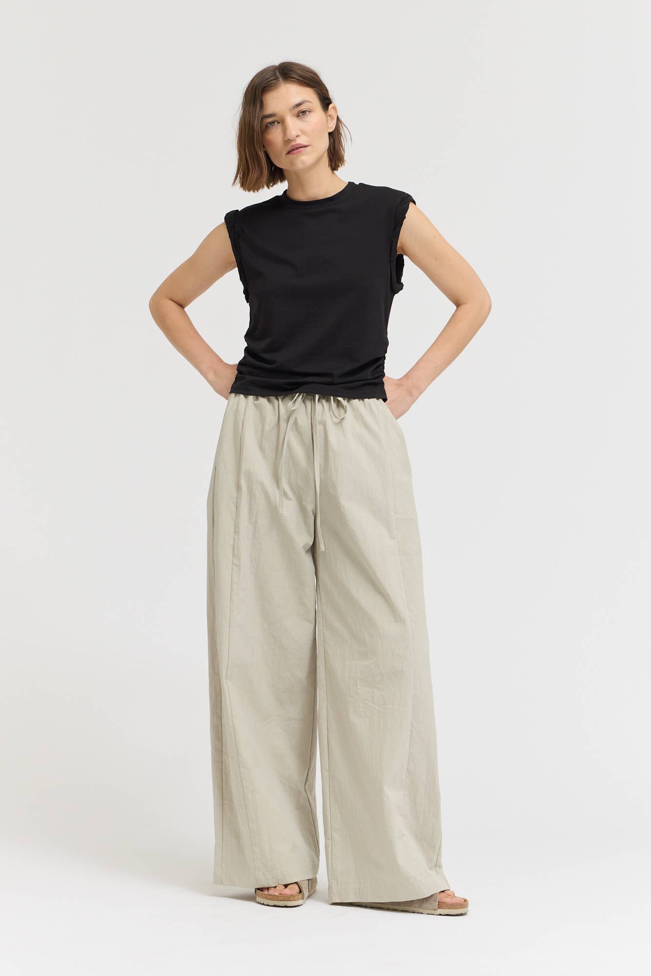 Drawstring Panel Pants