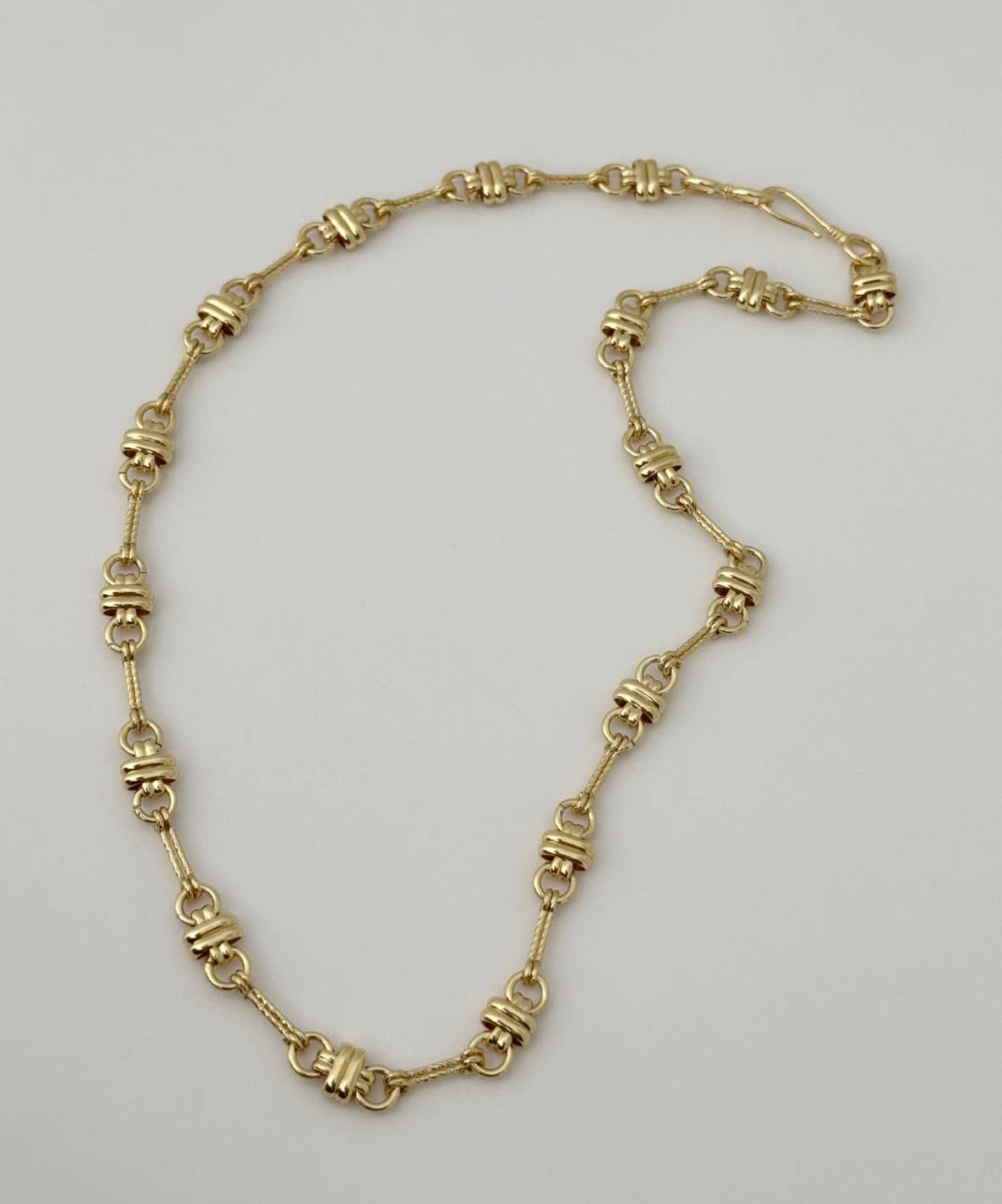 18K Gold Filled Textured Chain Link Necklace