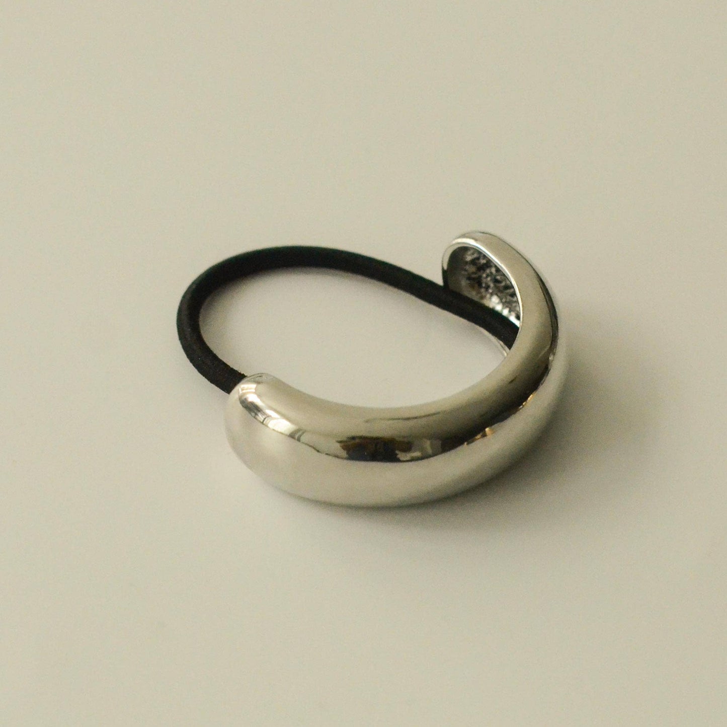 Silver Wide Metal Cuff Hair Tie