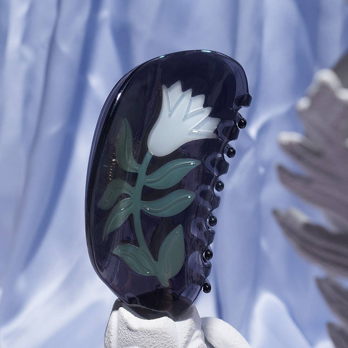 Black Belladonna Floral Hair Claw