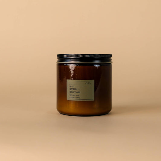 No. 02 Amber + Oakmoss Soy Candle