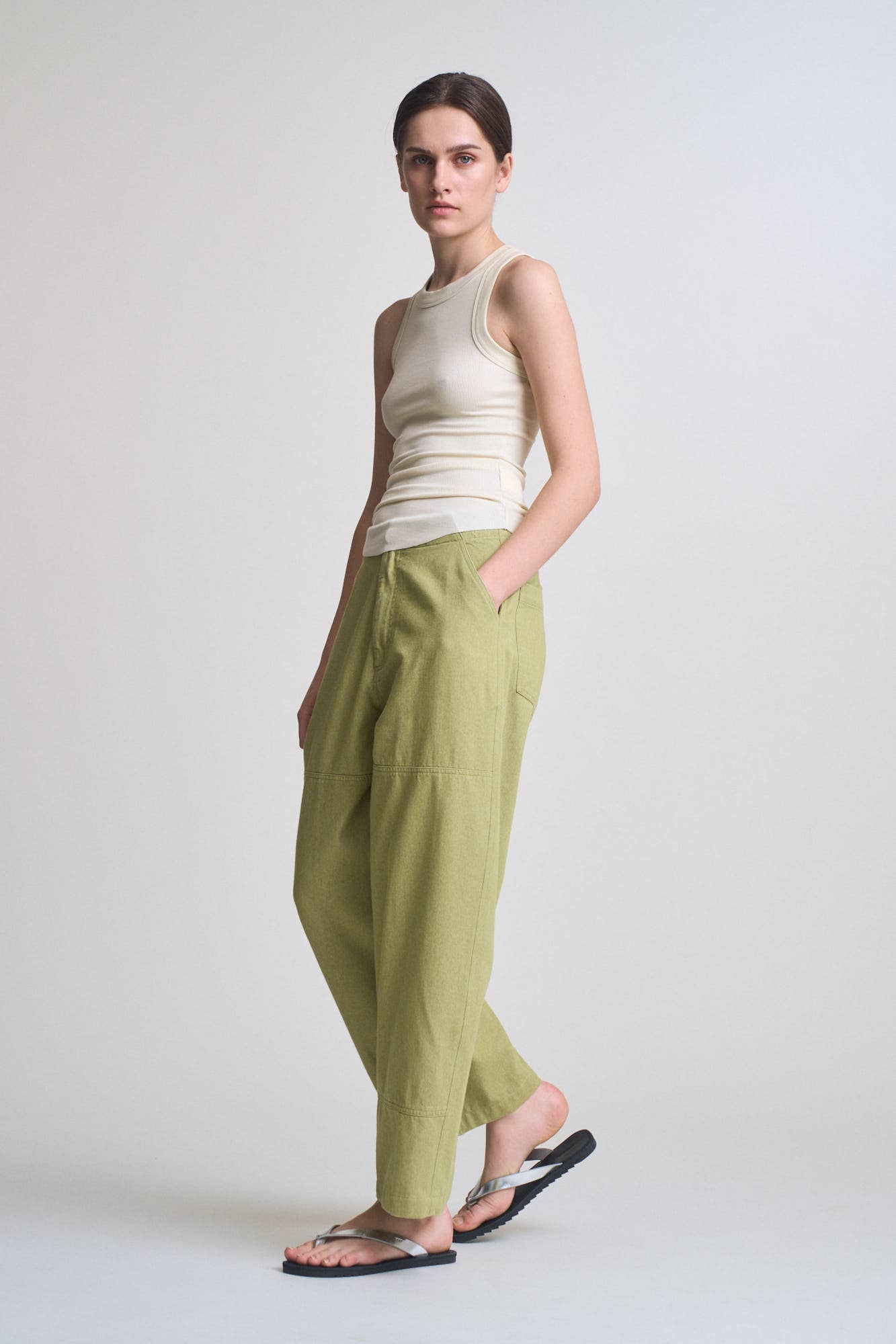 Jersey Knit Curved Hem Tank Top