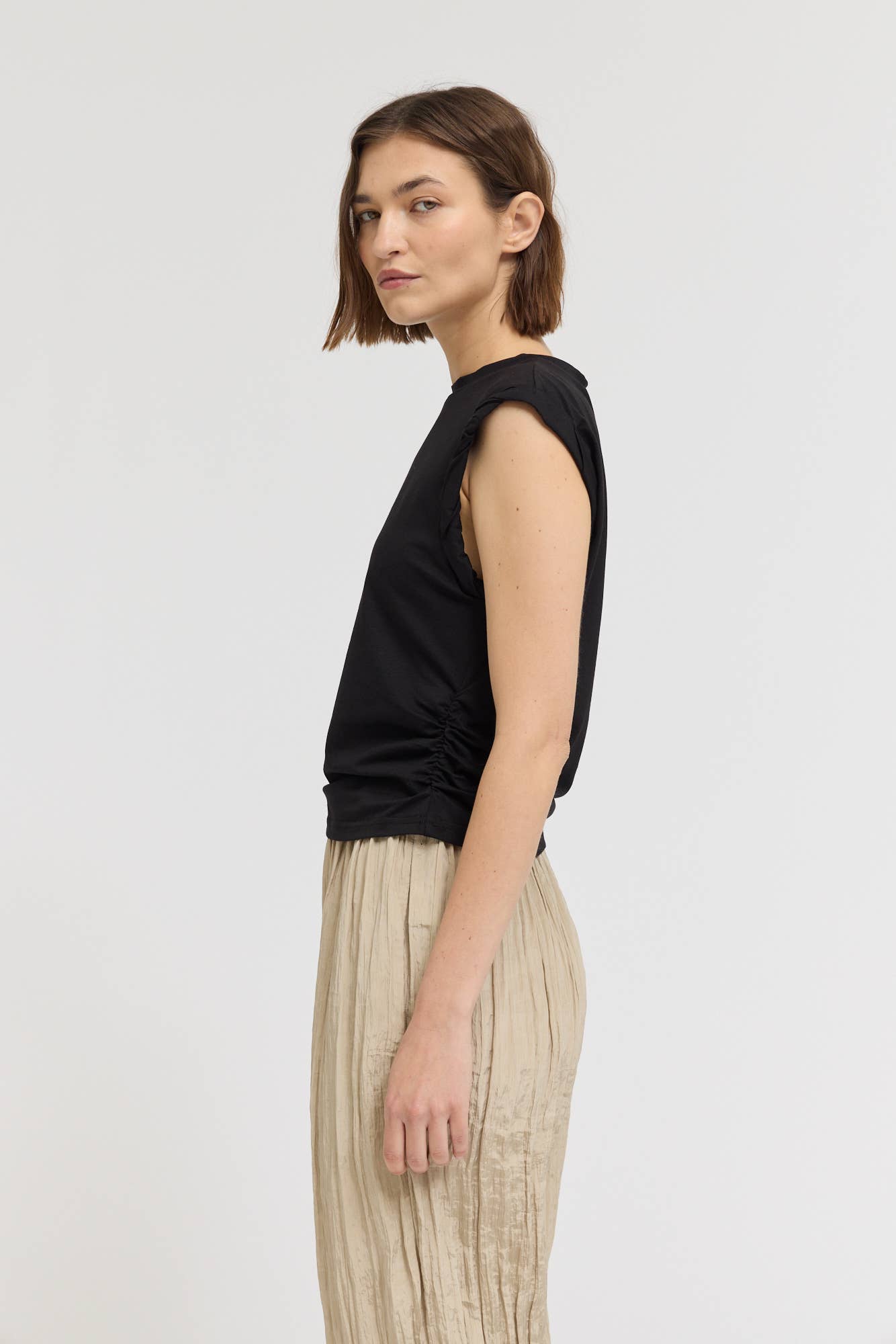 Black Twist Detail Sleeveless Top