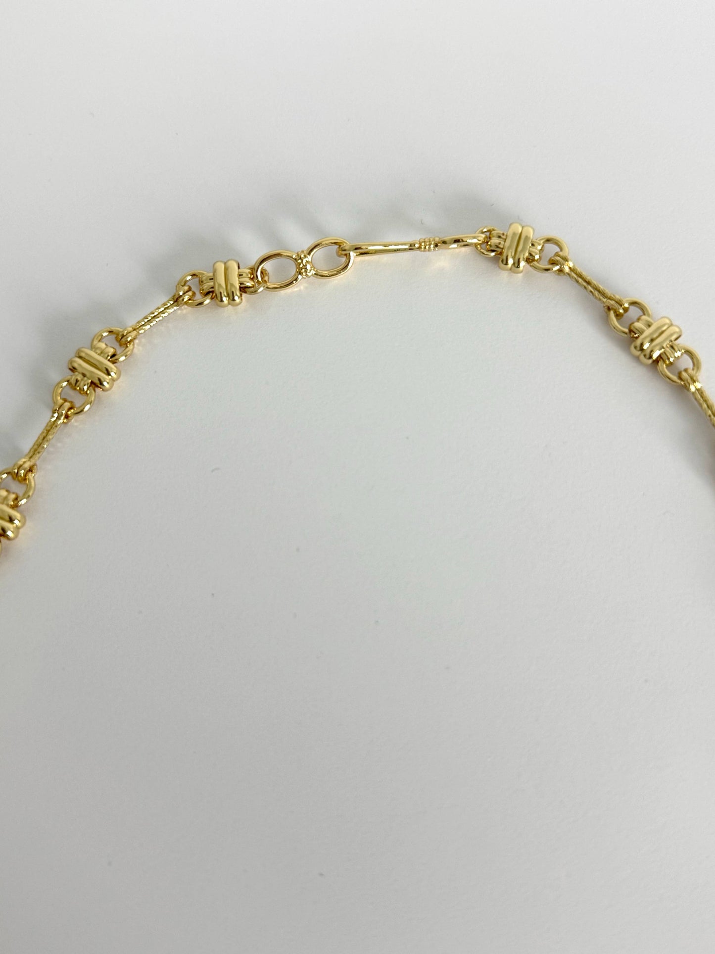 18K Gold Filled Textured Chain Link Necklace