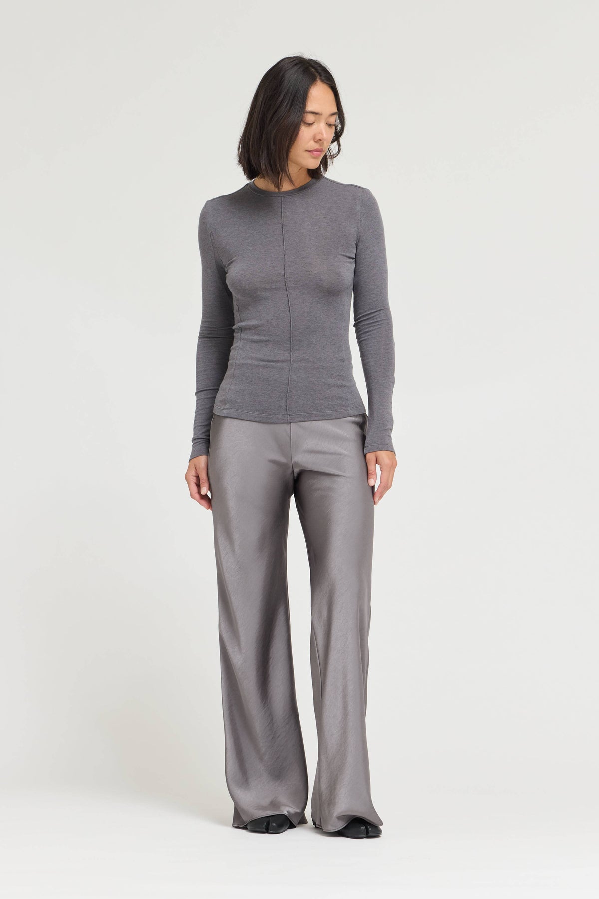 Fitted Seamed Long Sleeve Tee