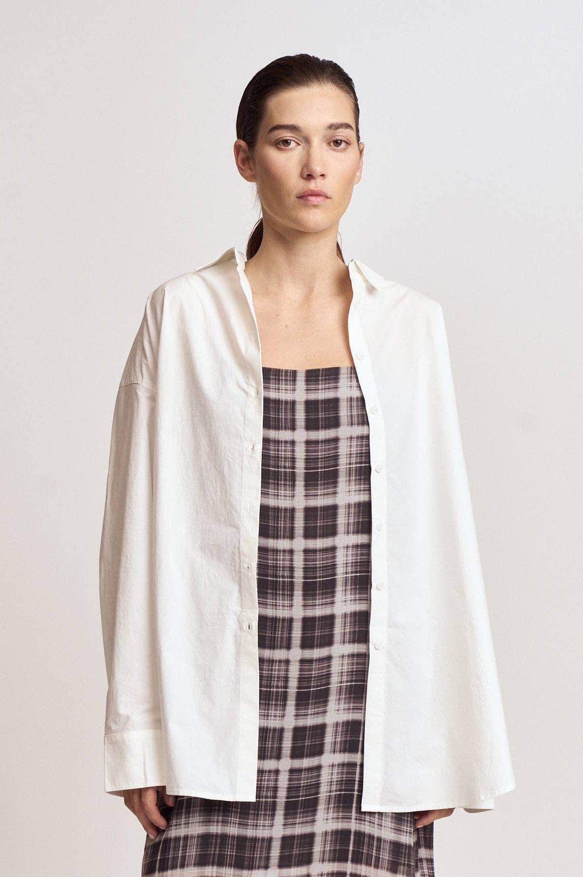 White Cotton Oversized Button-Up Shirt
