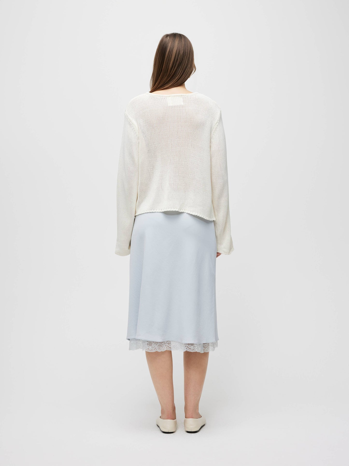 Open Knit Button Front Cardigan