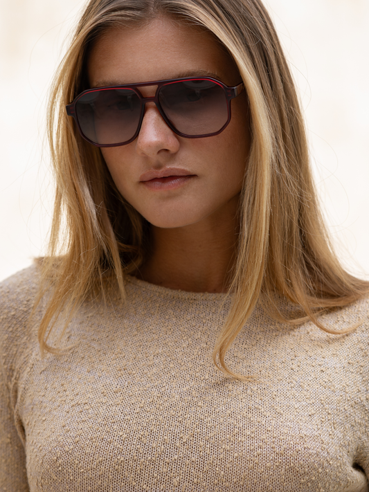 Billie Dark Cherry Aviator Sunglasses