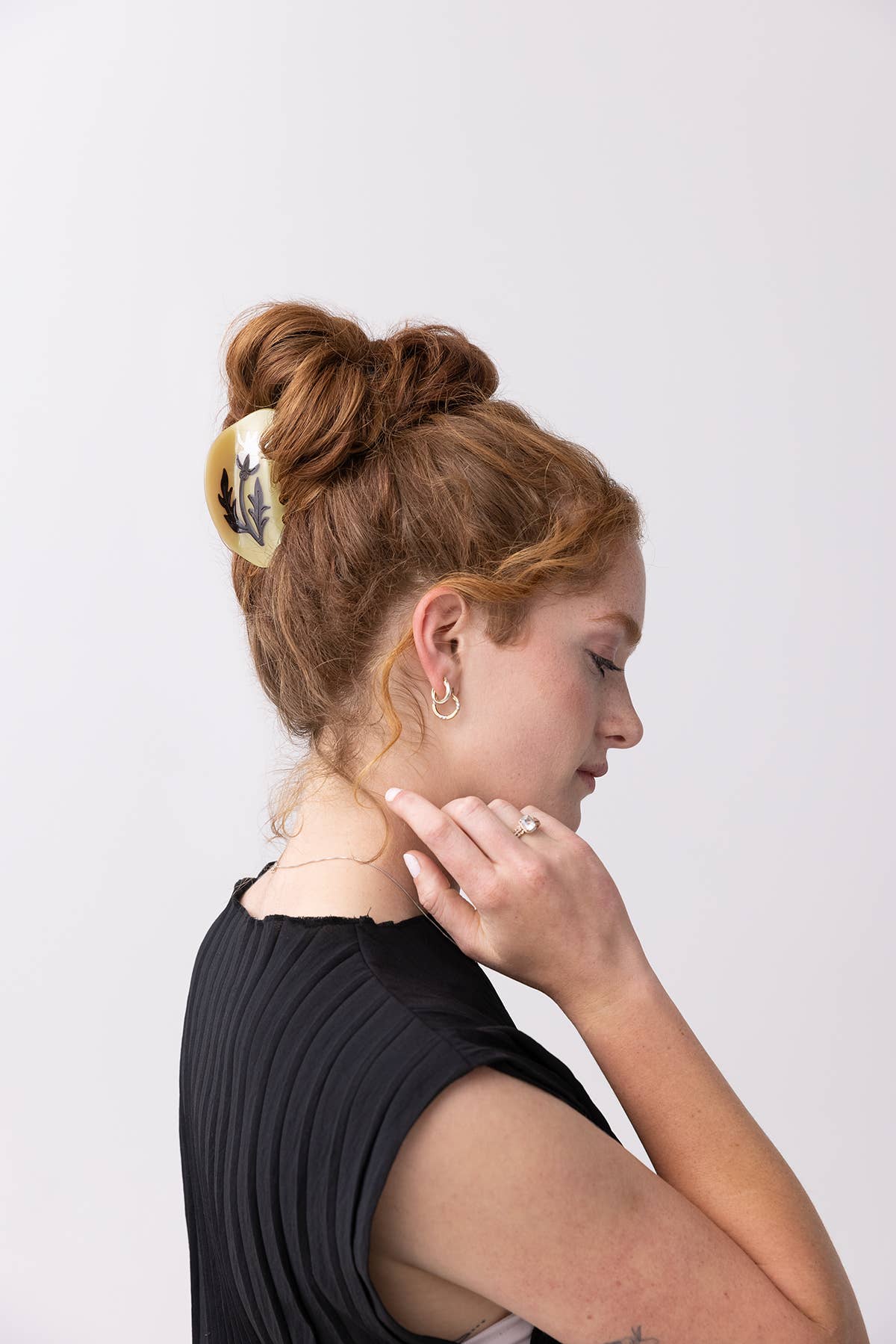 Yellow Rosehip Flower Hair Claw