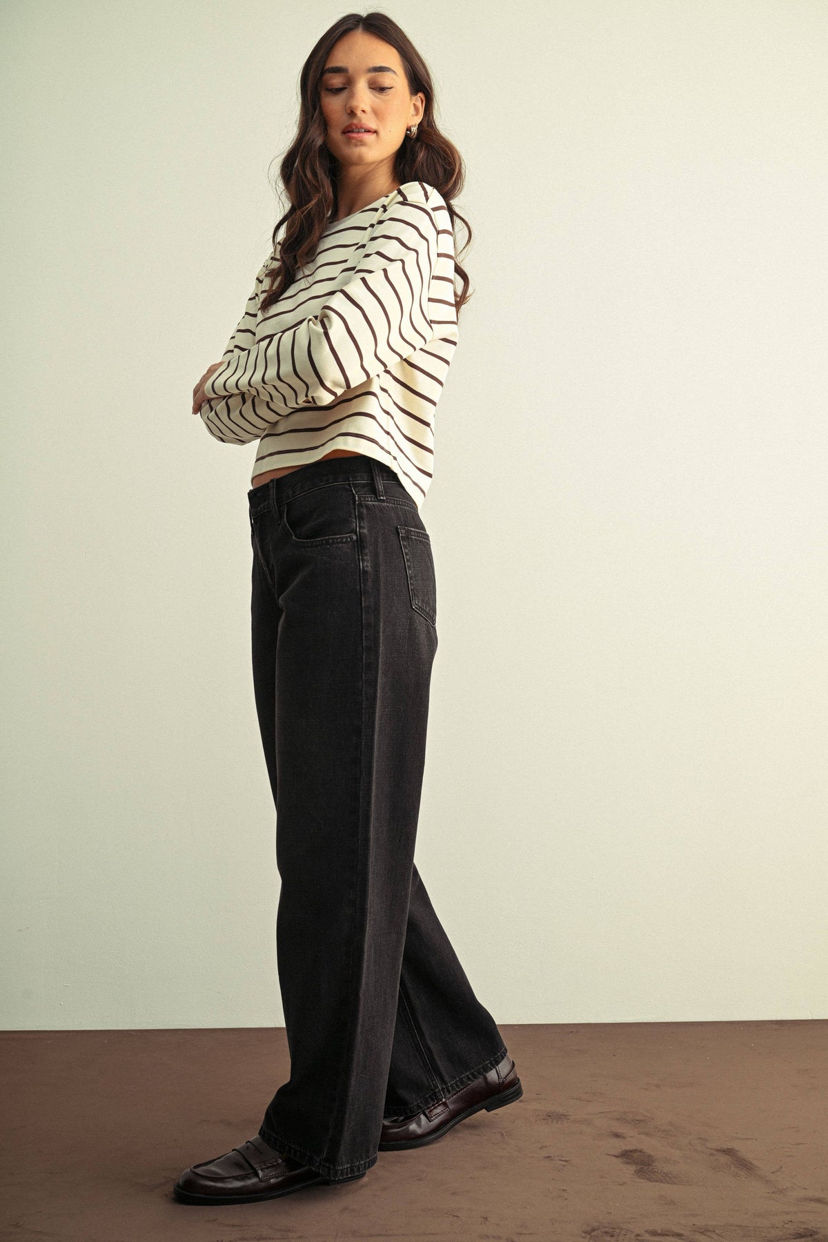 Washed Black Low Rise Relaxed Jean