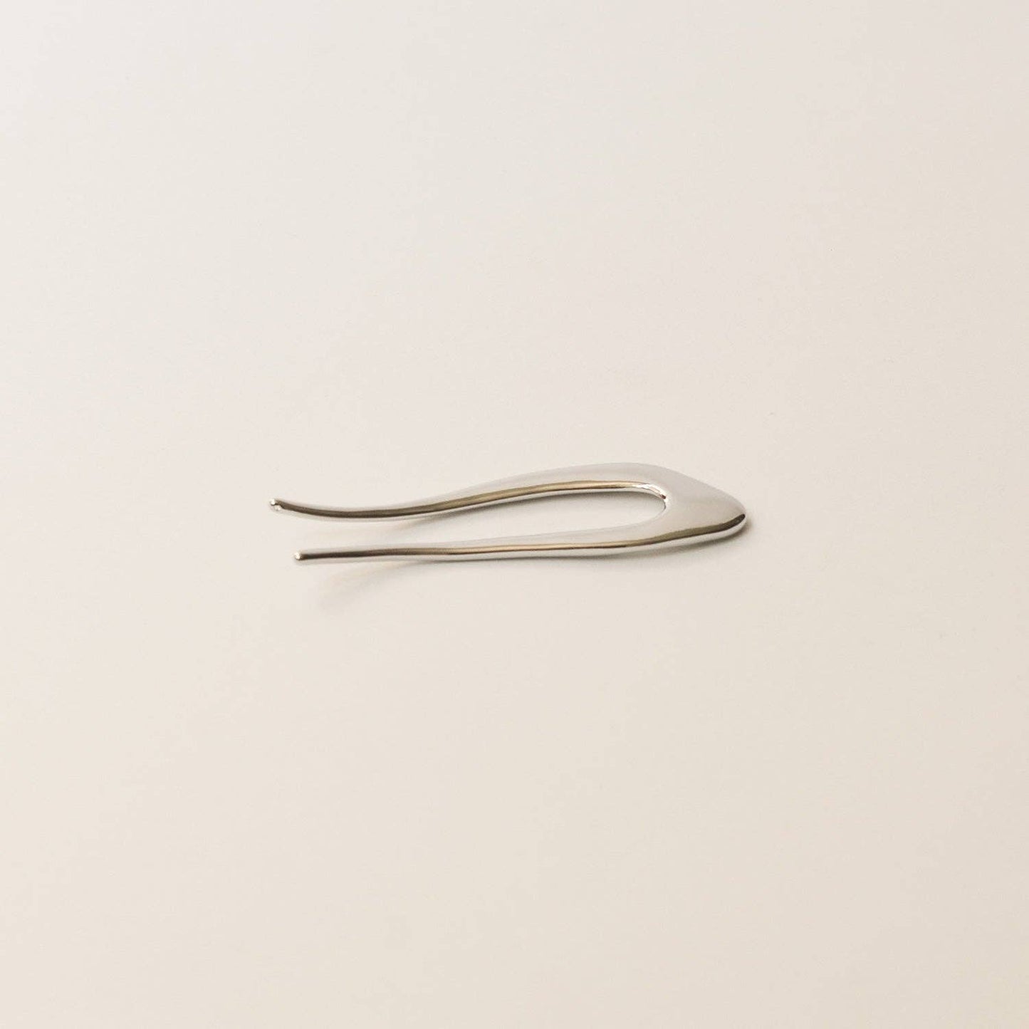 Silver Short U-Shaped Metal Hair Stick