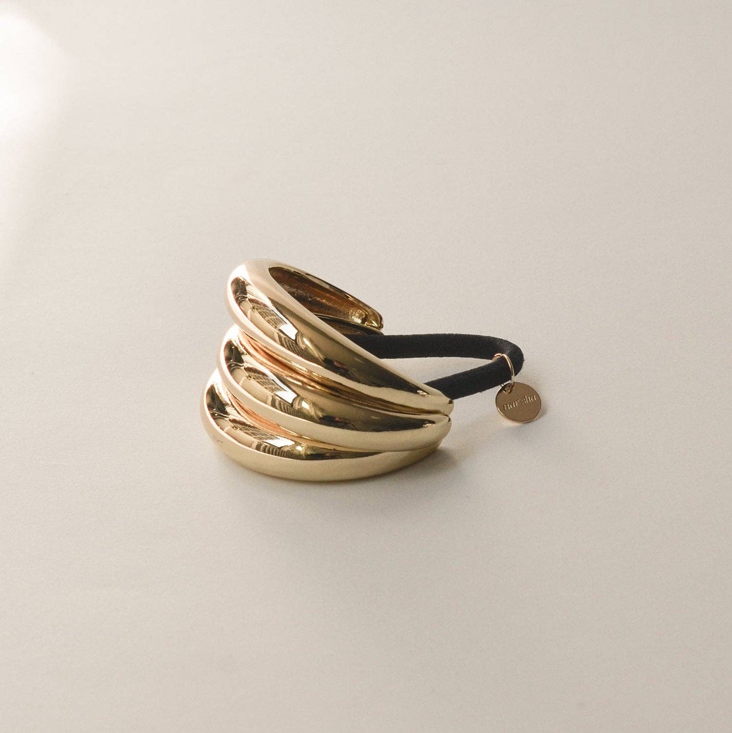 Gold Triple Arch Metal Ponytail Hair Tie