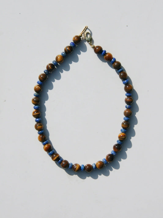Lapis & Tiger's Eye Beaded Necklace