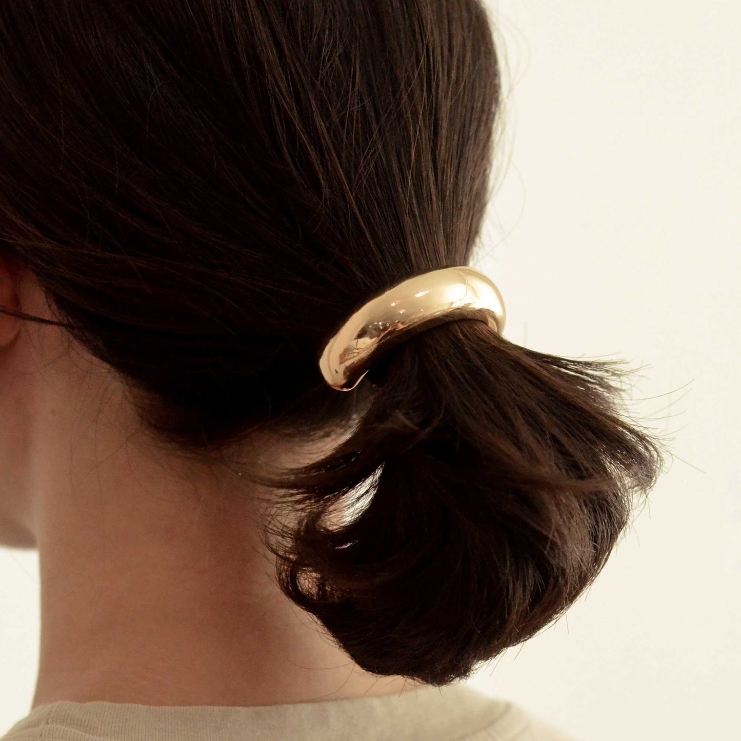 Gold Wide Metal Cuff Hair Tie