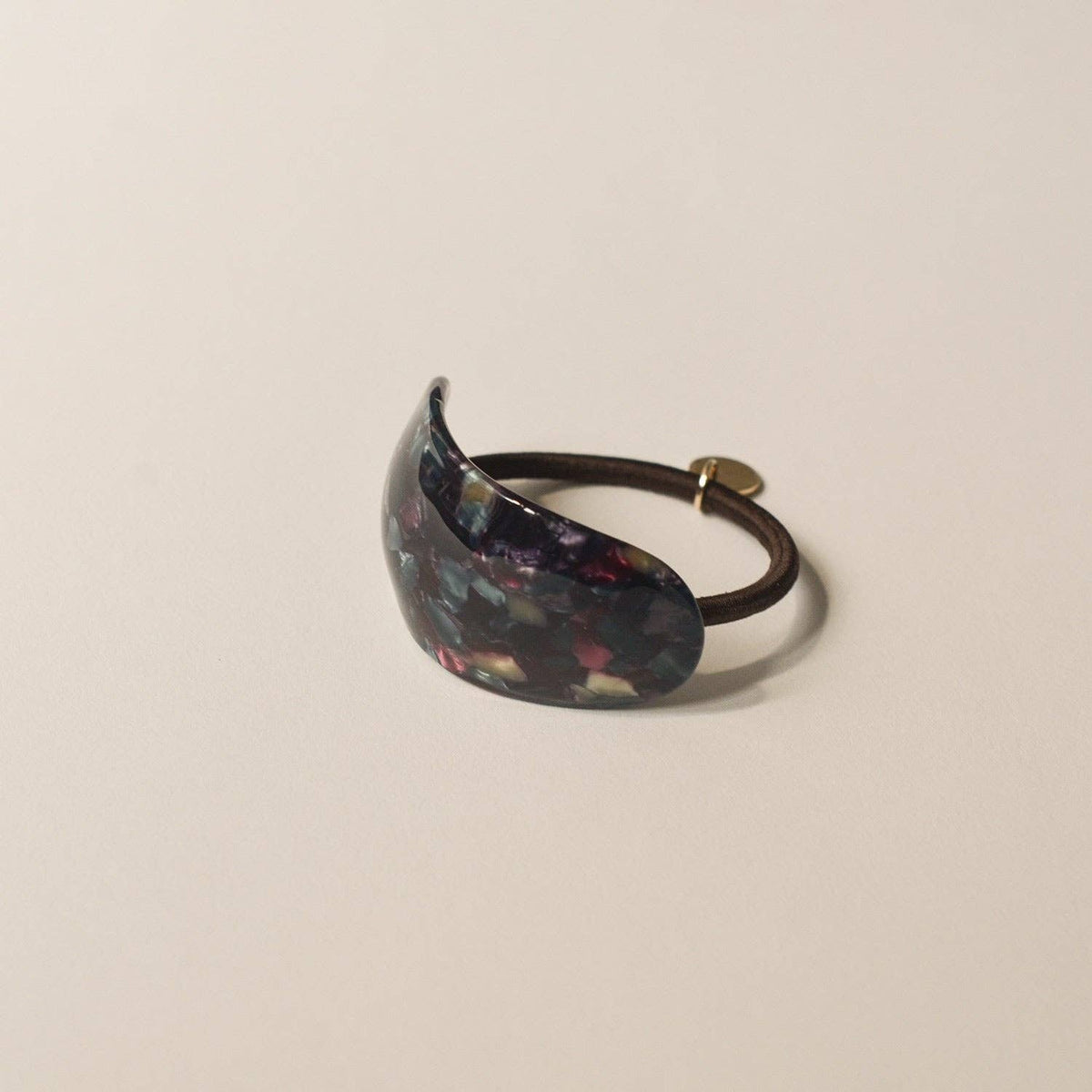 Midnight Blue Oval Resin Ponytail Cuff