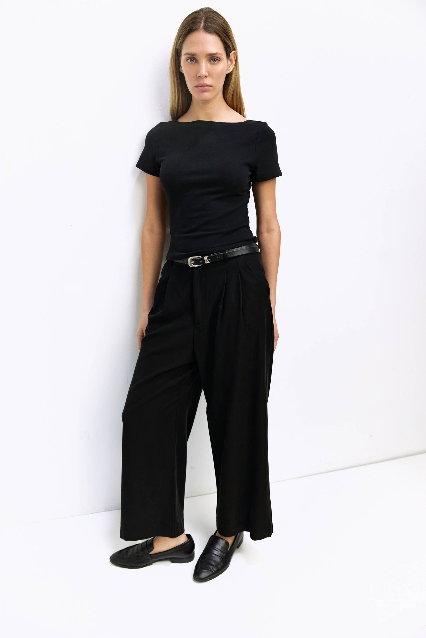 Wide Neck Soft Knit Top