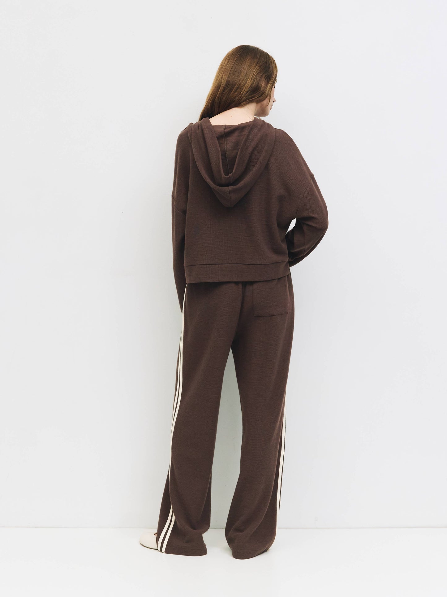 Thermal Waffle Knit Side Stripe Pant