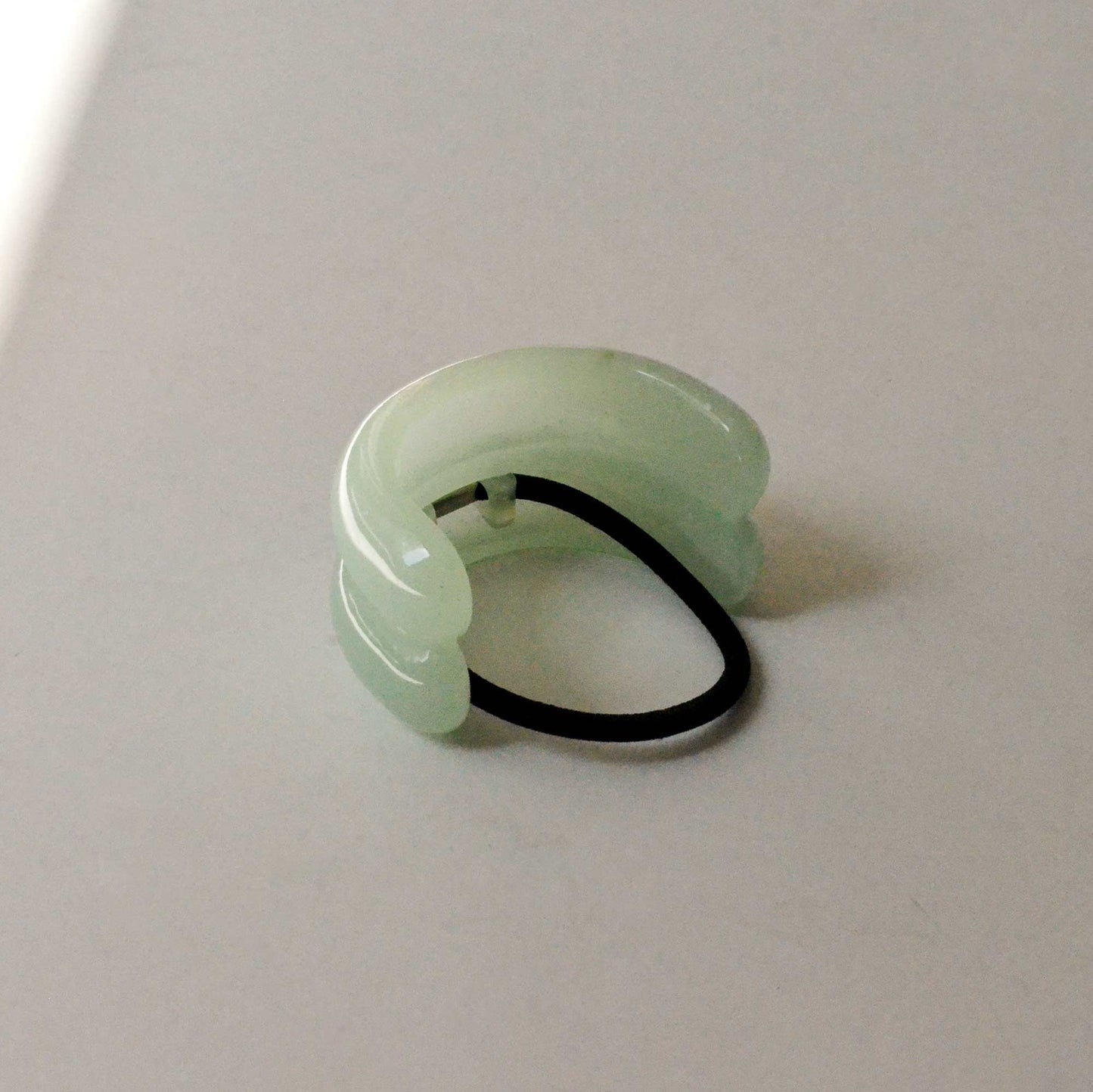 Wide Double Arch Acrylic Ponytail Hair Tie | Light Green