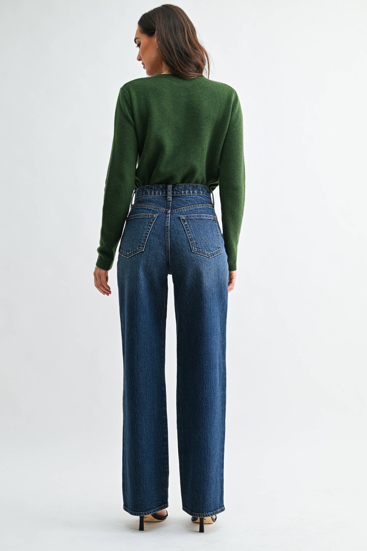 Dark Wash High Rise Square Pocket Jeans