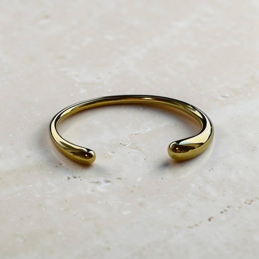 Gold Organic Open Cuff Bracelet