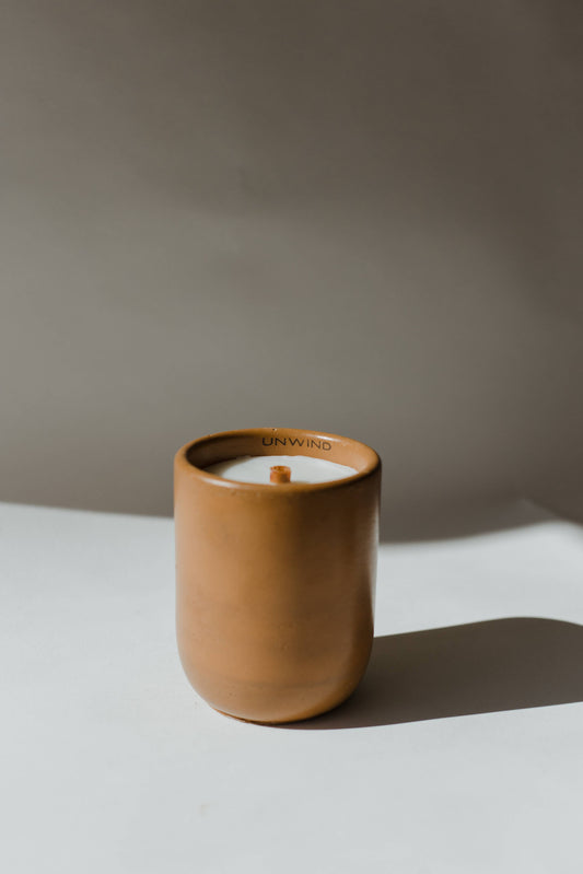 Unwind Scented Wooden Wick Coconut Wax Candle