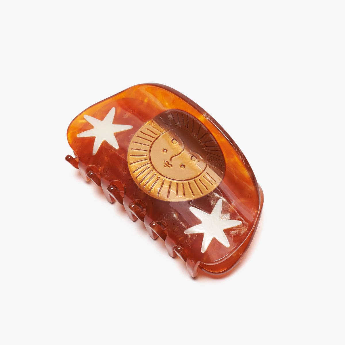 Golden Sparkle Acetate Sun and Stars Clip