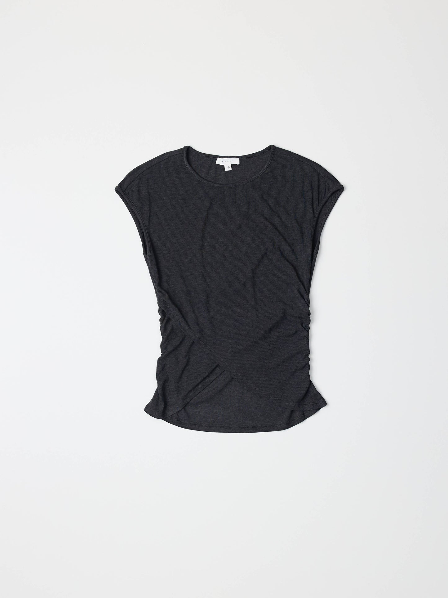 Charcoal Asymmetrical Side Cinch T-Shirt