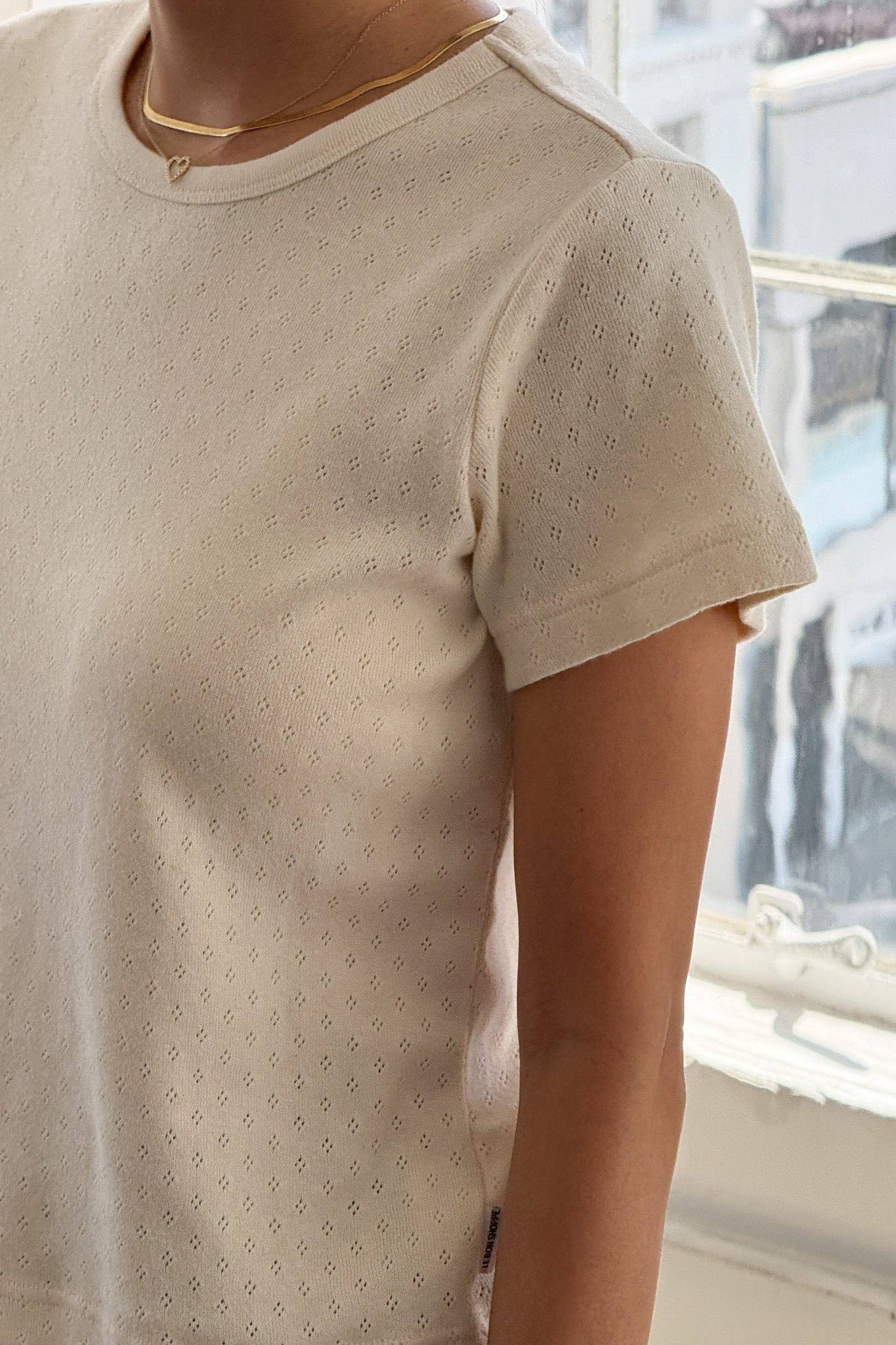 Naturel Pointelle Babe Tee