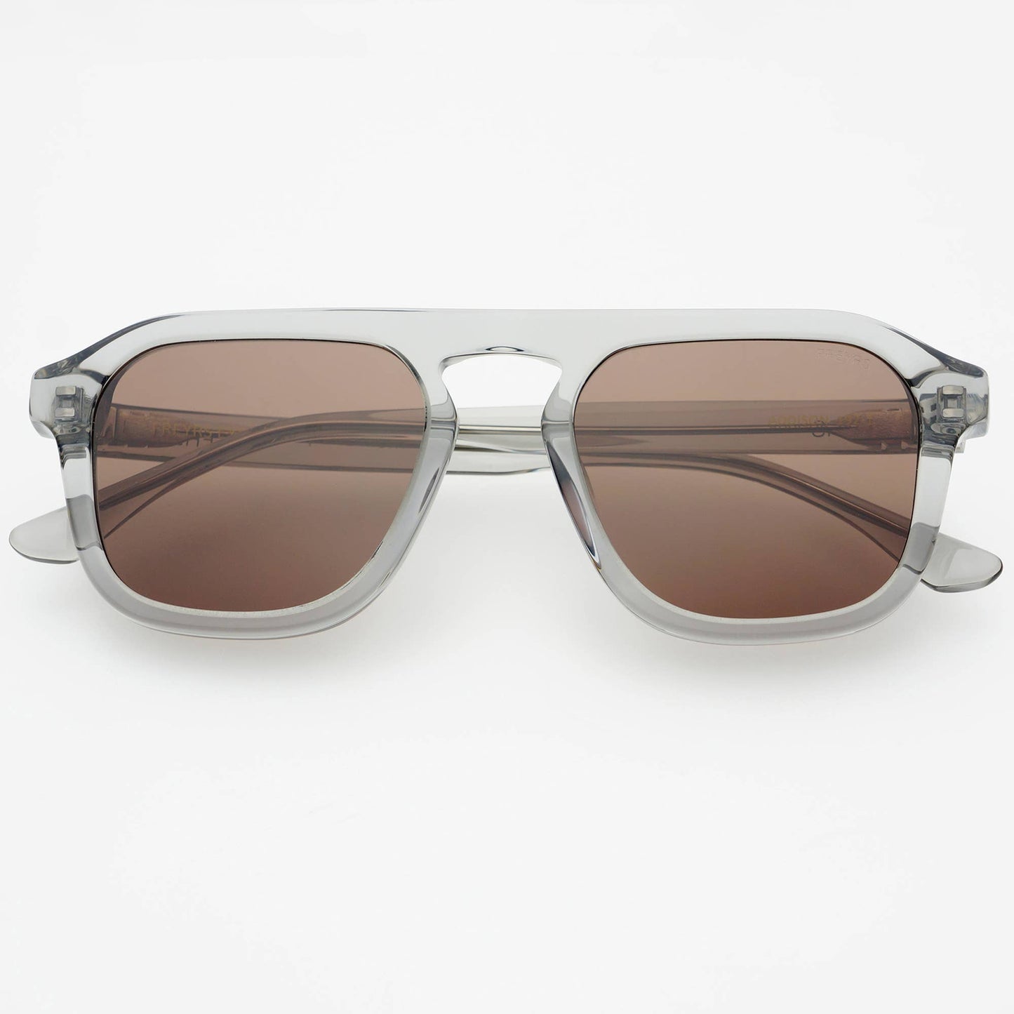 Addison Crystal Gray/Brown Aviator Sunglasses