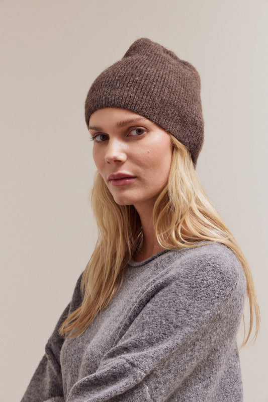 Knit Ribbed Beanie Hat