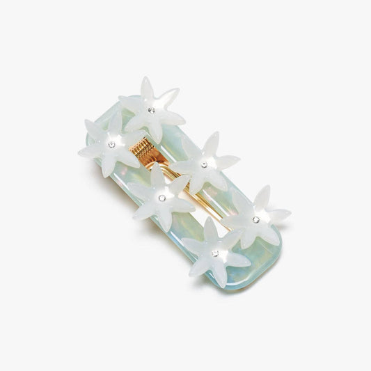 Seafoam Undine Lotus Flower Alligator Hair Clip by Winona Irene