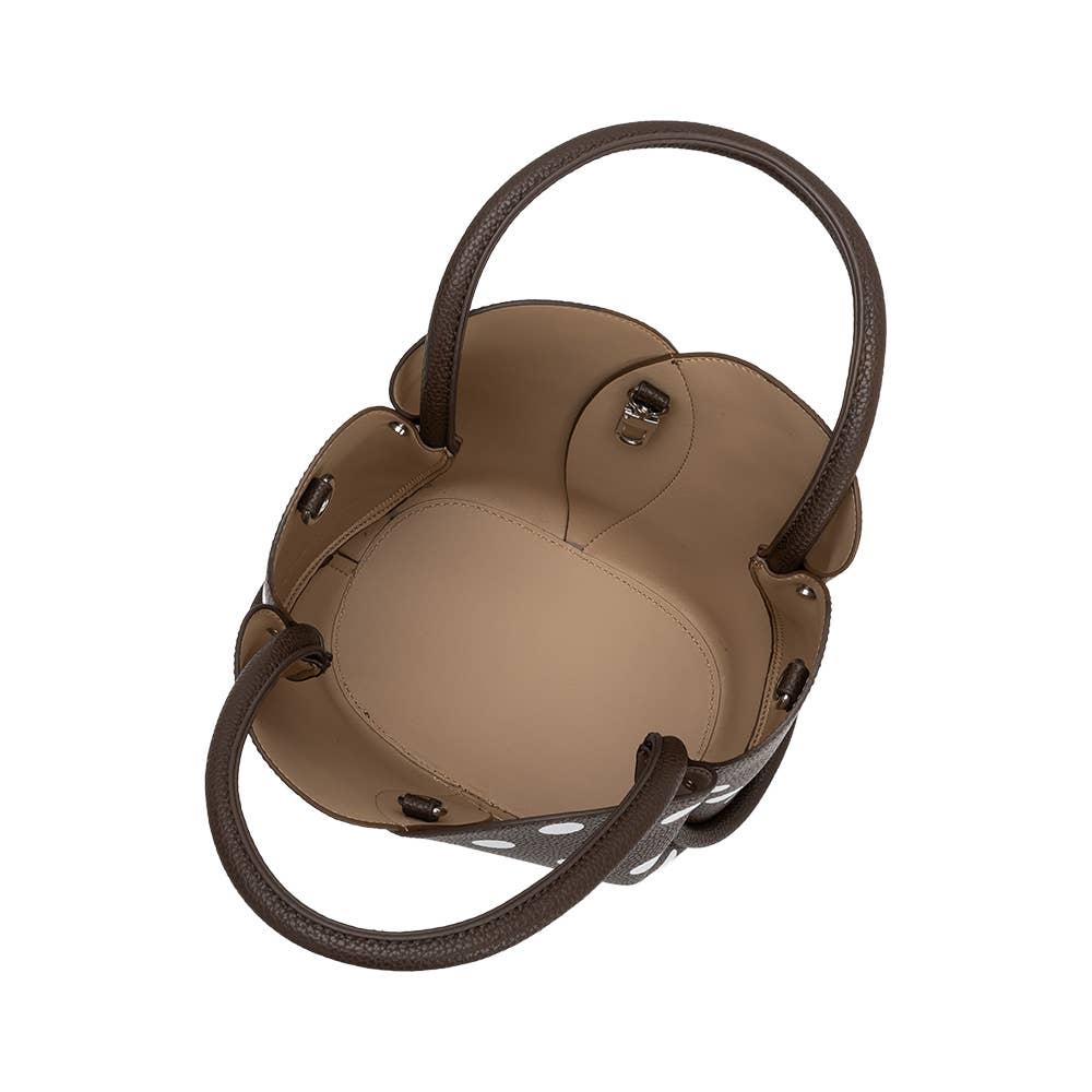 Tulip Brown Polka Dot Top Handle Bag