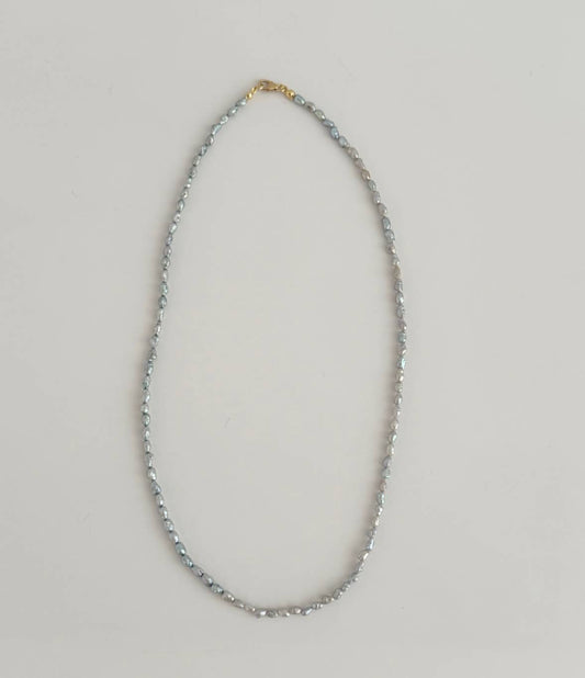 Baby Blue Rice Pearl Necklace