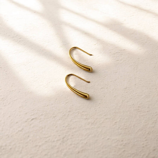 Gold Sculptural Drop Earrings
