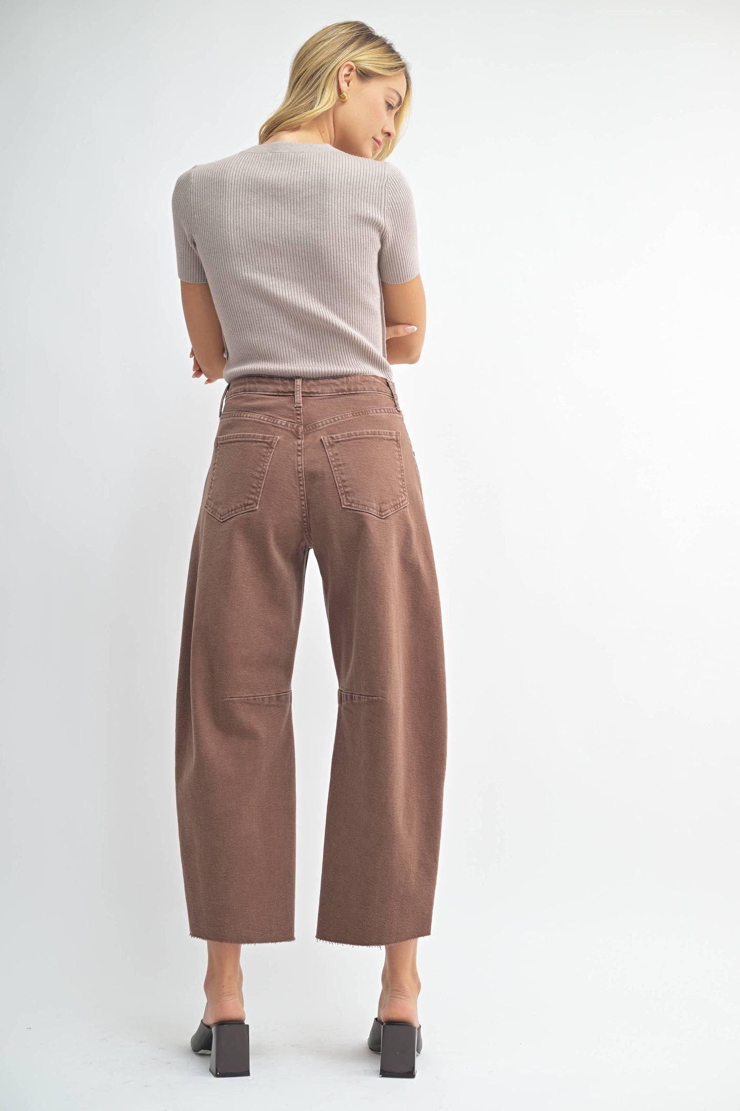 Espresso Seamed Barrel Jean