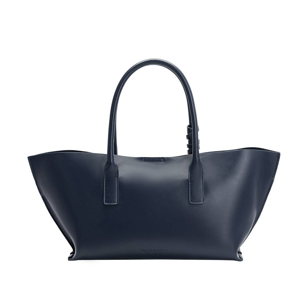 Deep Blue Astrid Vegan Leather Tote Bag