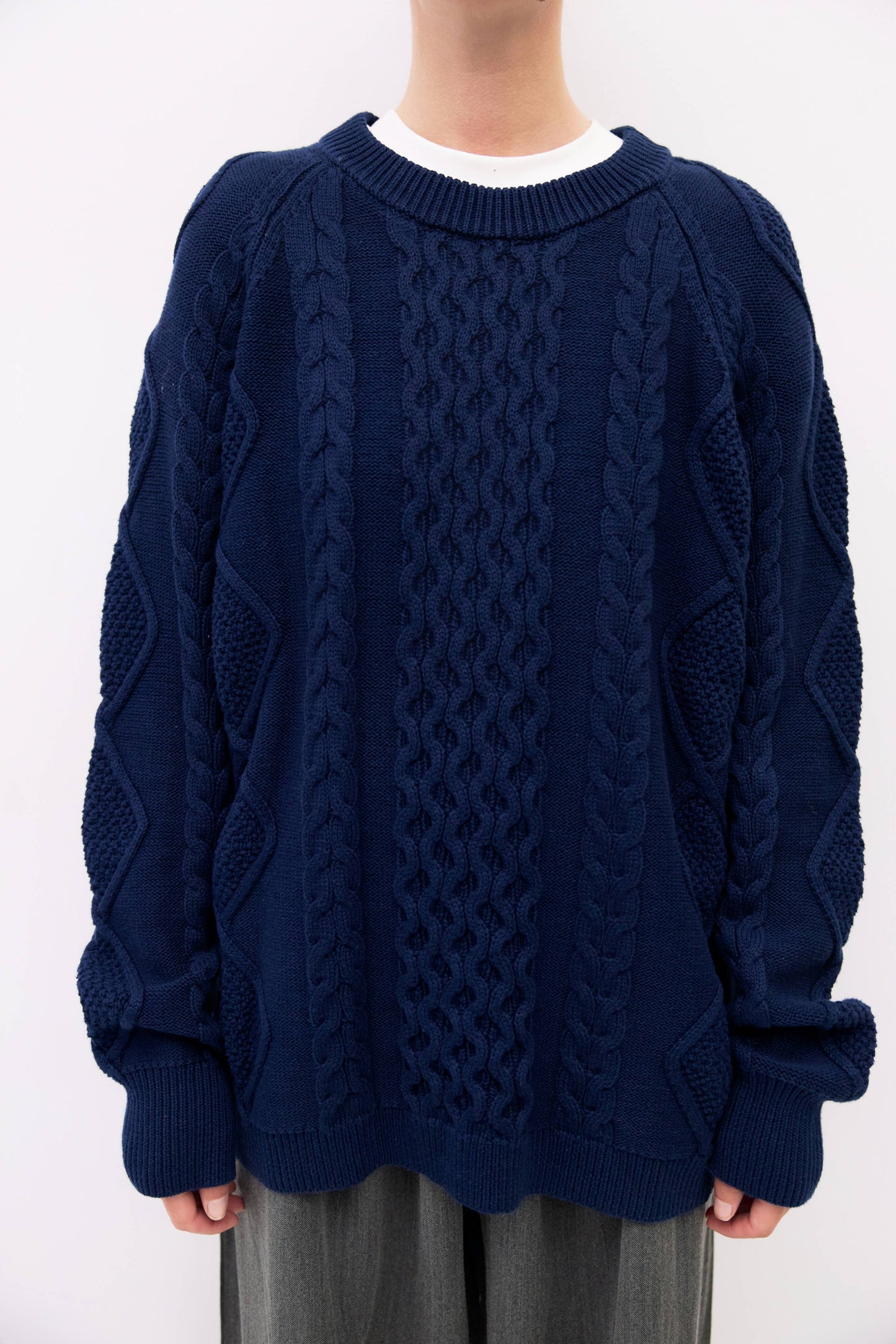 Cotton Cable Knit Pullover Sweater