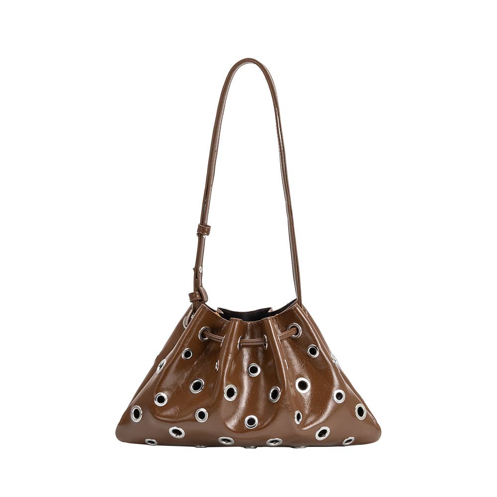 Paloma Chocolate Vegan Leather Shoulder Bag