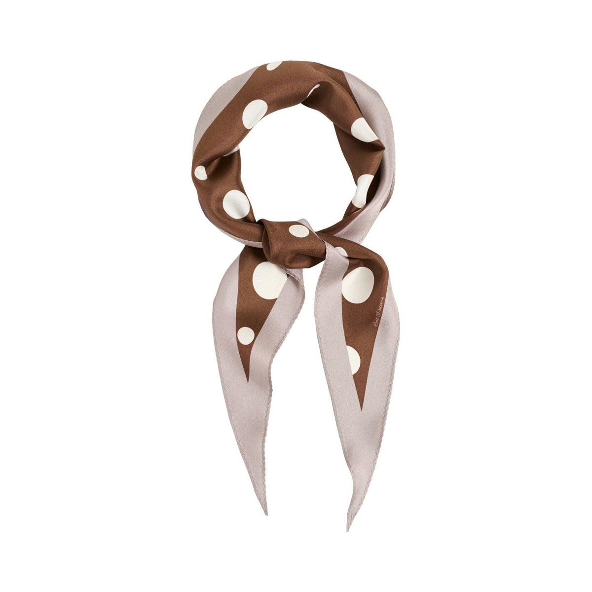 Brown Polka Dot Silk Neckerchief