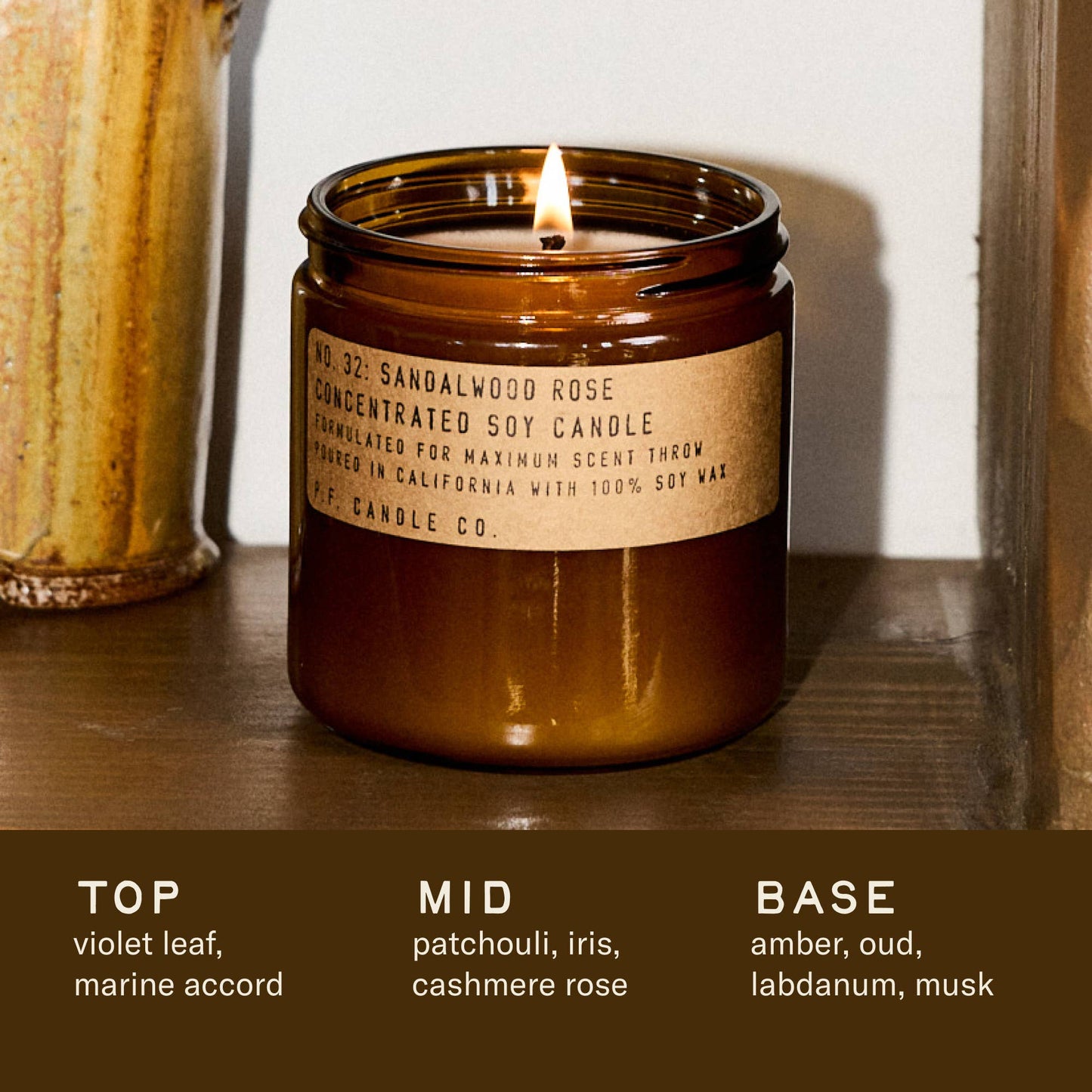 Sandalwood Rose Soy Candle - 12.5 oz  Large Concentrated