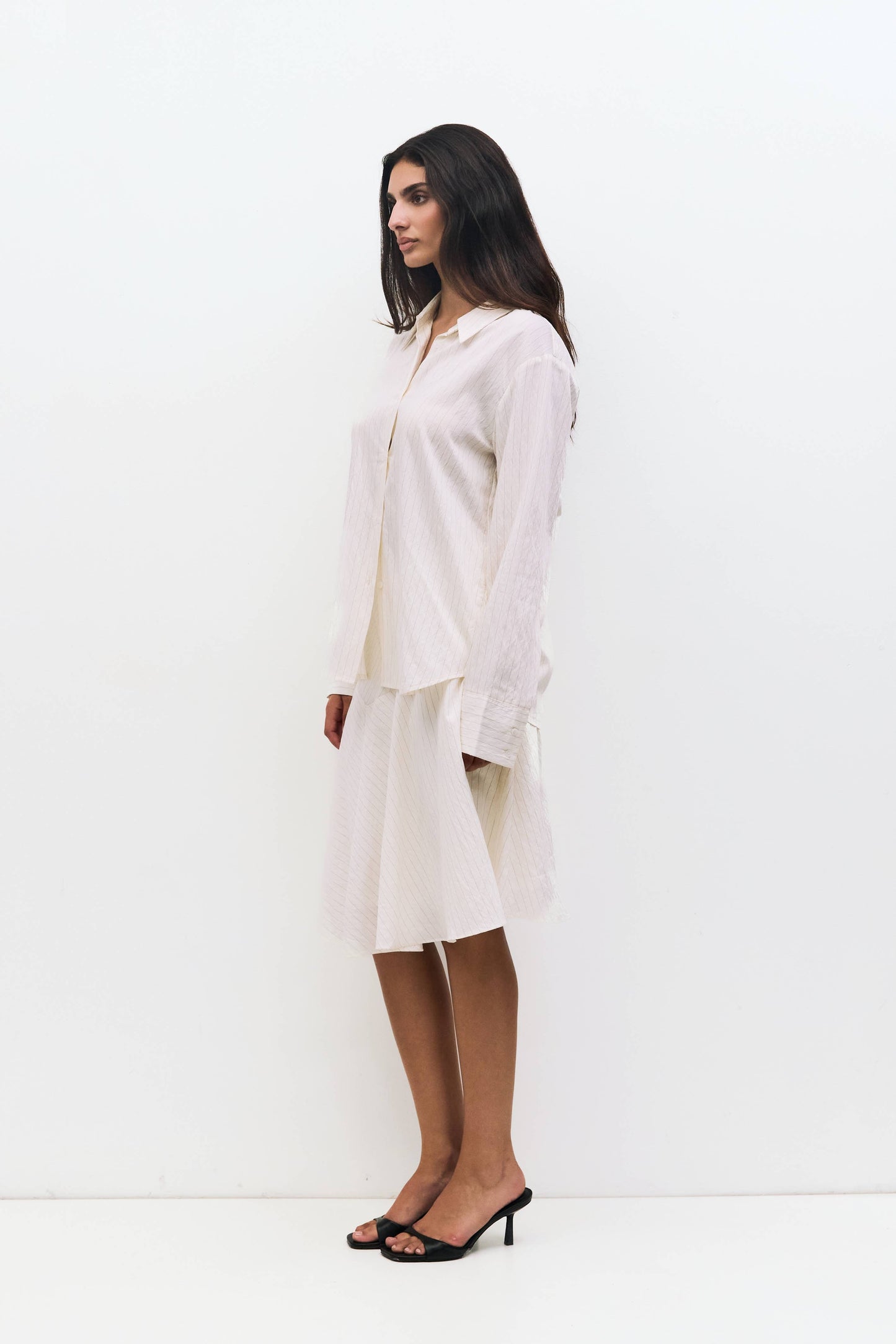 Ivory Pinstripe Button Up Shirt
