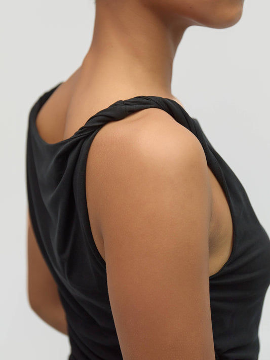 Twist Tie Ruched Waist Tank