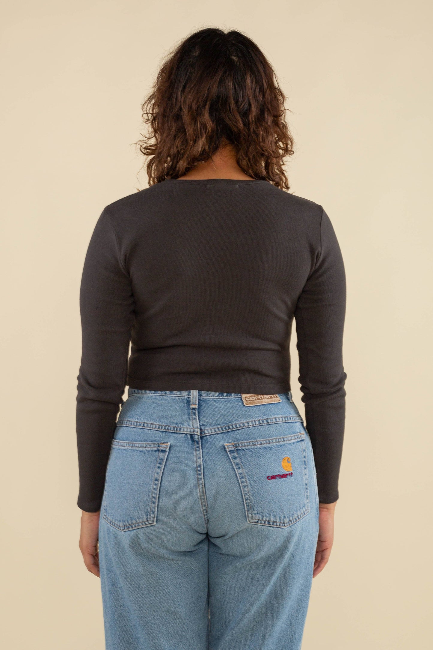 White Long Sleeve Baby Tee