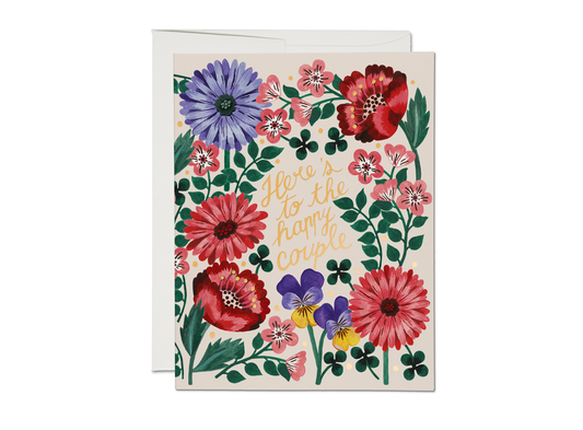 Blooming Couple wedding greeting card
