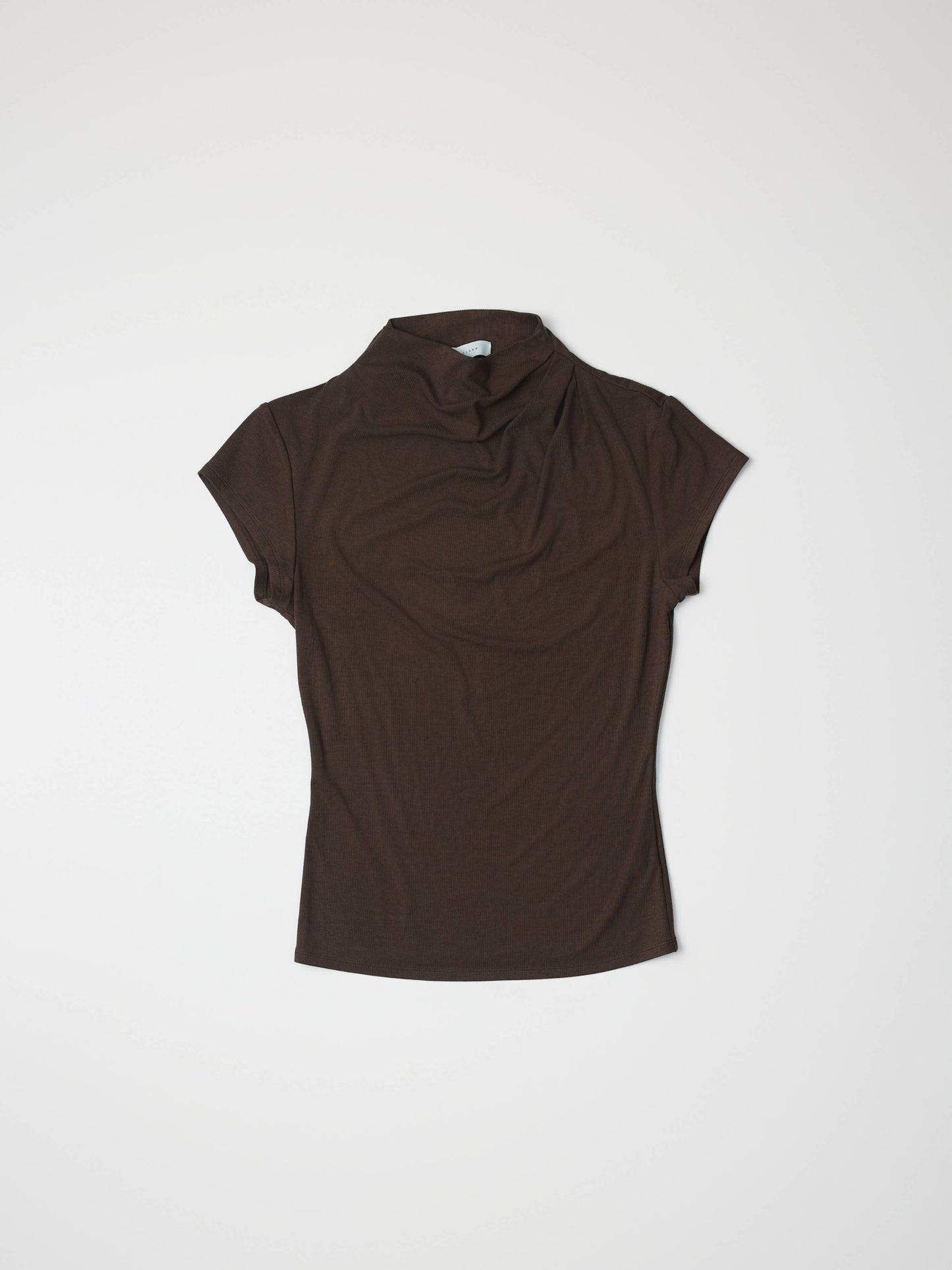 Cap Sleeve Mock Neck Gathered Top