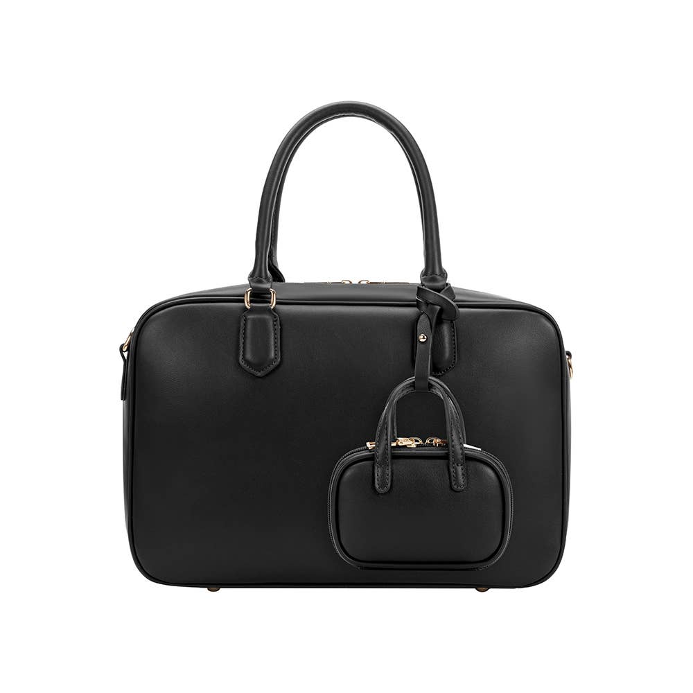 Natasha Micro Black Recycled Top Handle Bag