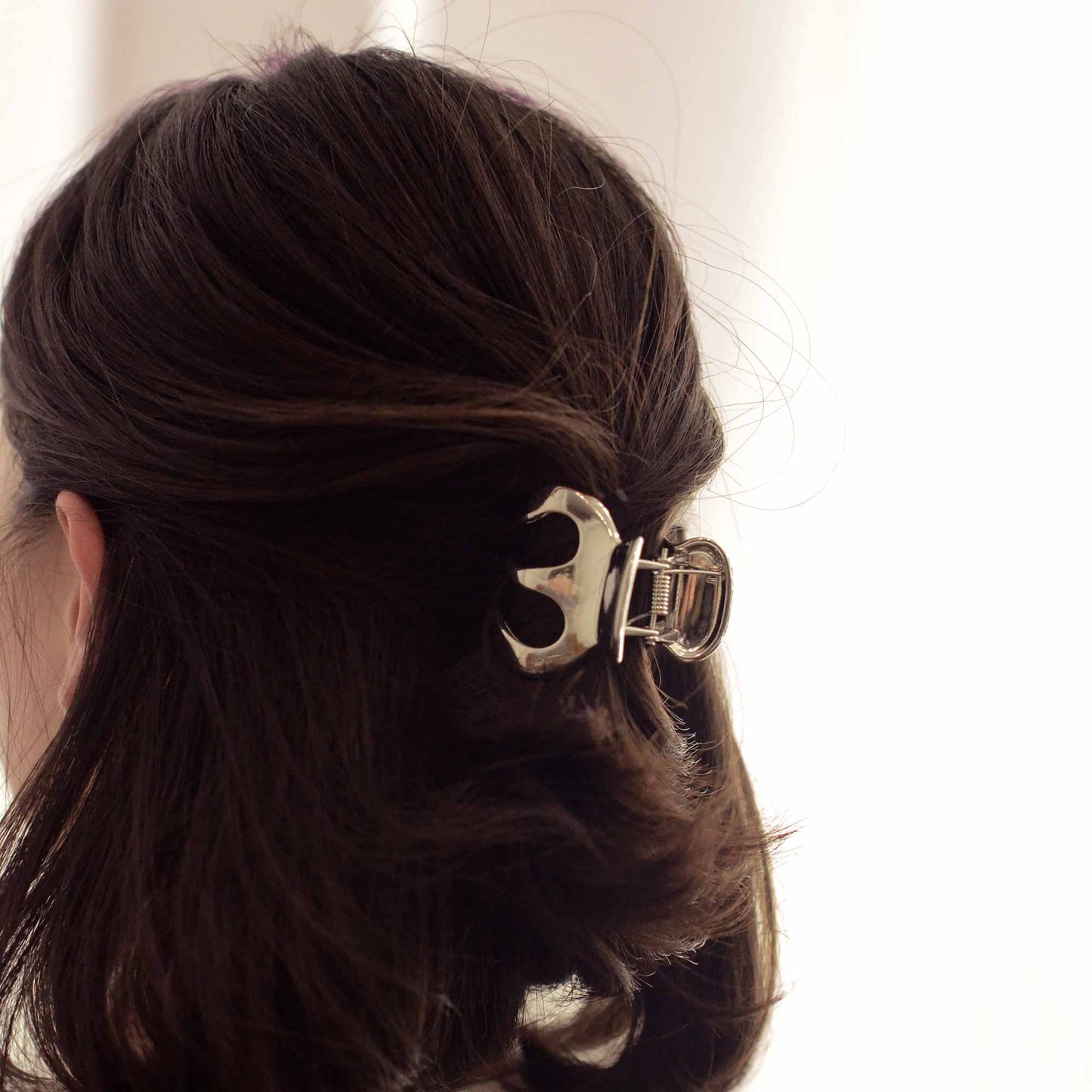 Silver Metal Hair Claw Clip