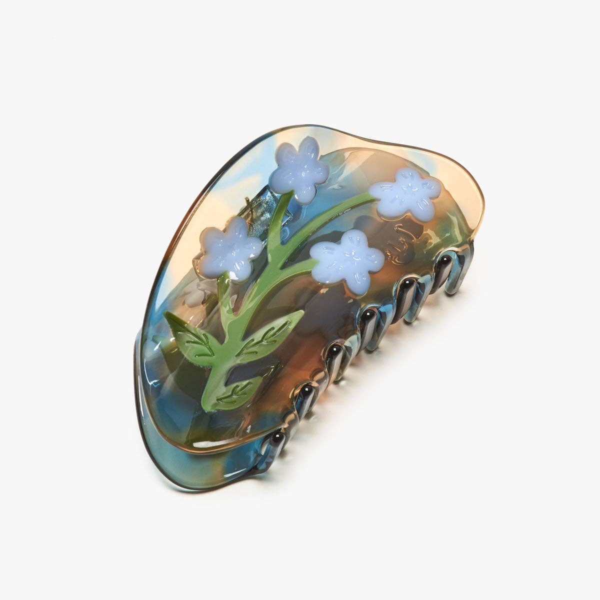 Light Blue Forget-Me-Not Flower Acetate Hair Claw