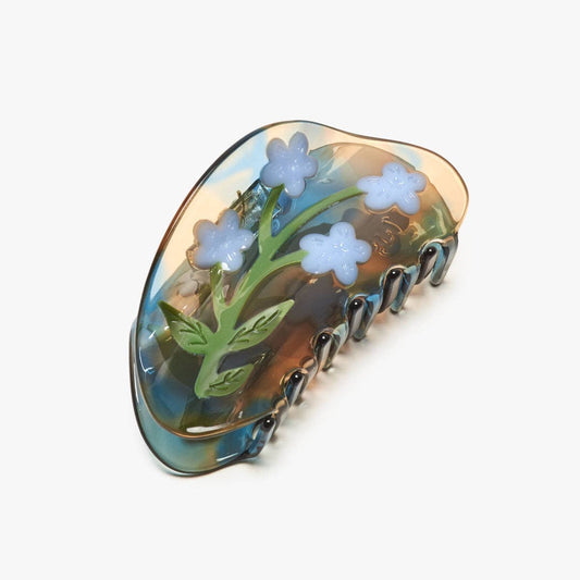 Light Blue Forget-Me-Not Flower Acetate Hair Claw