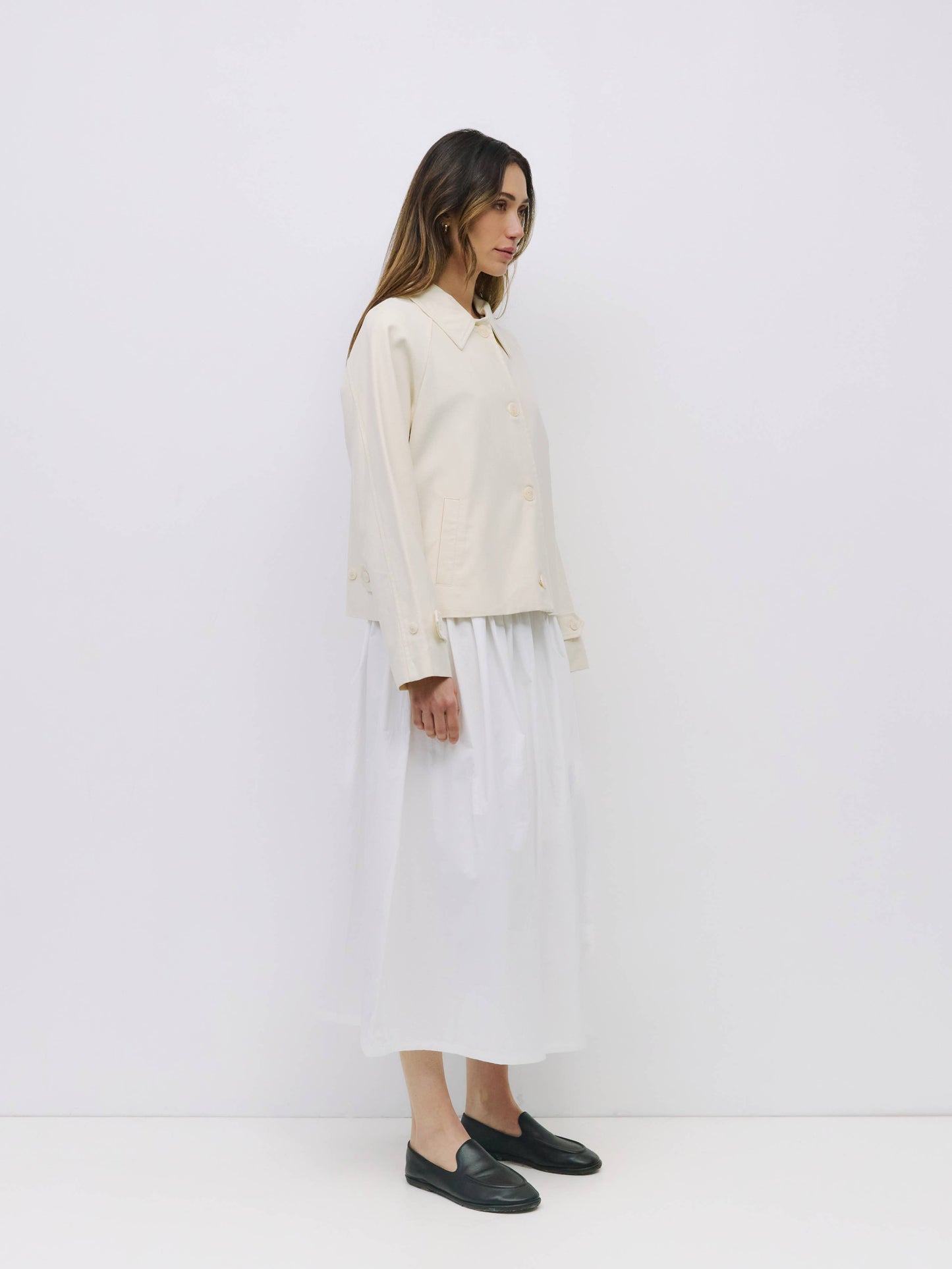 Cream Short Trench Jacket